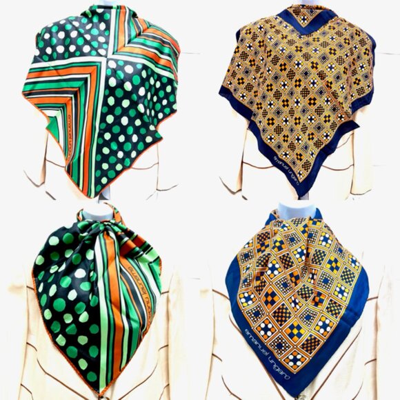 (2) Emanuel Ungaro Paris Scarfs 100% Silk 27